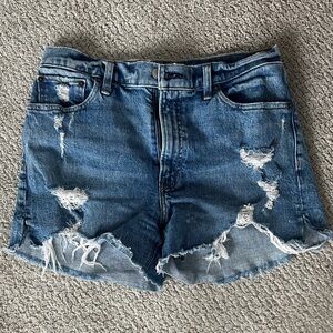 Abercrombie & Fitch Ripped Blue Jean Shorts